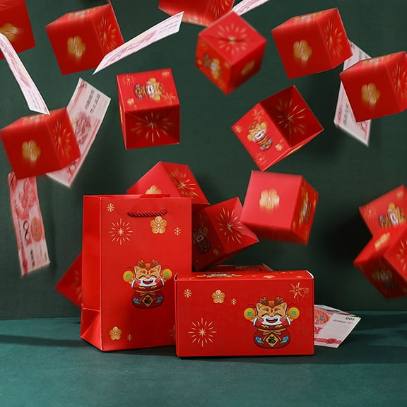 Christmas Clearance Surprise Box Gift Box for Money, DIY Unique Folding Bouncing Gift Box with Confetti, 10 Bounces Surprise Gift Box Explosion for Birthday, Anniversary, New Year's, Valentine's Day.
