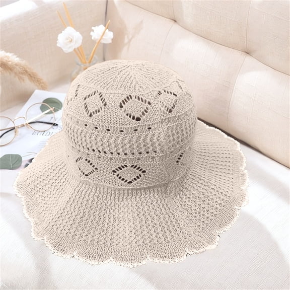 Siminsem UPF 50 Straw Sun Hat for Women Wide Brim Fedora Foldable Packable Beach Hat Breathable Roll Up Lightweight Travel Cap Summer UV Protection Hiking Yoga Outdoors Seaside, Beige, One Size