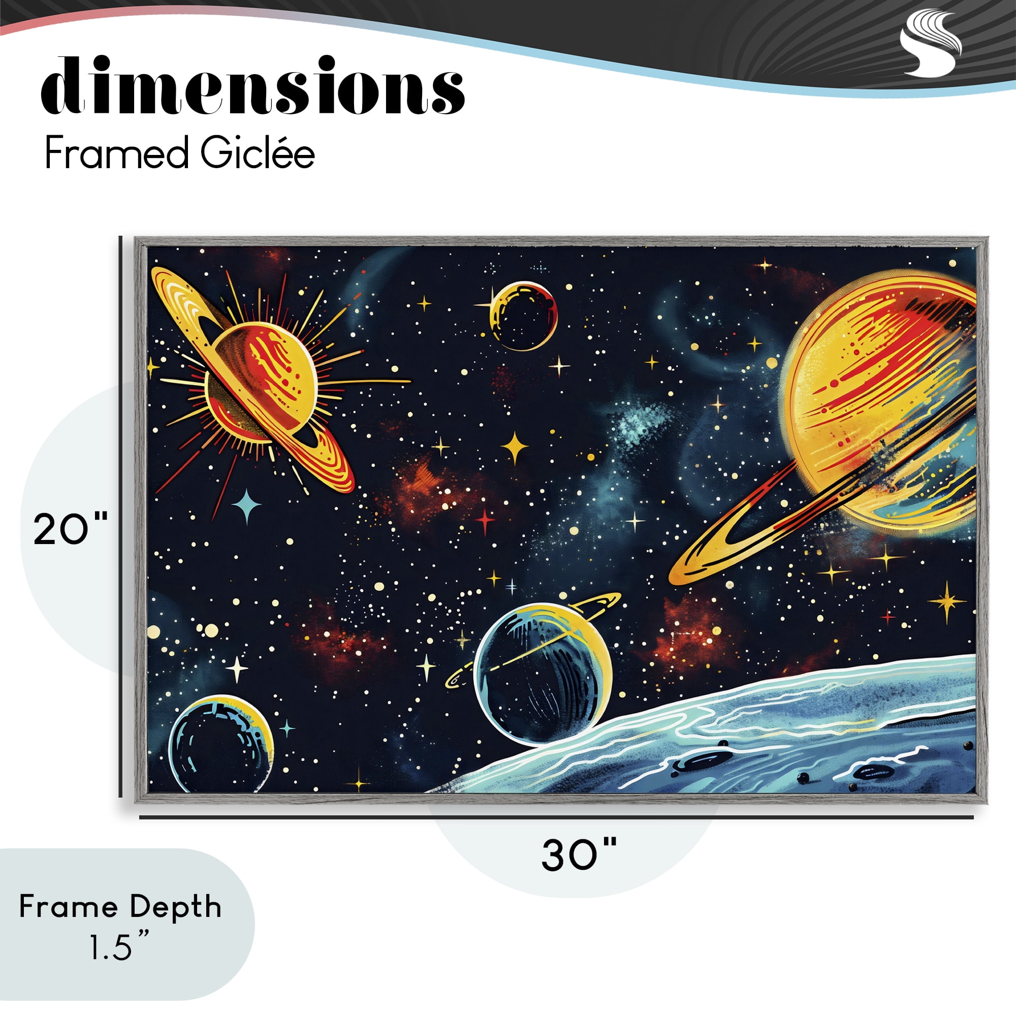 Stupell Industries Black Lit Galaxy Panorama Gray Framed Giclee Art, design by Creative Studio