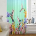 thumbnail image 6 of Teal Green Hummingbirds Sheer Curtains 45 Inches Long, Spring Flowers Plant Light Filering Curtains, Breathable Simi Curtain Privacy Drapes for Kitchen Bathroom Lightweight Small Window Treatment, 6 of 9