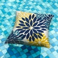 thumbnail image 2 of Blue Yellow Flower Pillow Covers 20x20 Inch Set of 2 Outdoor Throw Pillows Outdoor Waterproof Decor for Living Room Sofa Patio Funiture Garden Floral Linen Cushion Case 02D, 2 of 6