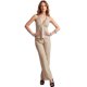 thumbnail image 1 of Conjunto para Mujer 2 Piezas Blusa Halter Escote Profundo y Pantalón Recto Rayado, 1 of 5