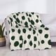 thumbnail image 3 of Fotbe Abstract Green Polka Dot Manta de Franela con Estampado, Manta Ultrasuave para Cama, Sofá, Auto, Hipoalergénica y Antibolitas-80"x60", 3 of 6