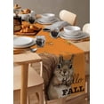 thumbnail image 6 of Ldtrchee Orange Squirrel Hello Fall Table Runner 60 Inches, Maple Leaf Thanksgiving Bed Runner Dresser Scarves Tabletop for Indoor Outdoor Parties/Ceremony/Banquet, 13" x 60", 6 of 8