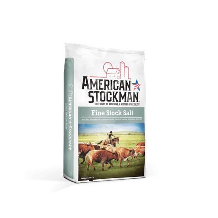 American Stockman High Purity Fine Stock Salt for Beef, Dairy Cattle, Sheep, Pigs and Horses