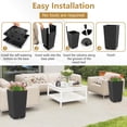 thumbnail image 6 of HWTER Set of 2 Tall Planters for Outdoor Indoor, 22.5" Rattan Planter Pots with Drainage Hole & Self Watering Tray, Wicker Look Flower Pots for Front Door Porch Patio Balcony (Black), 6 of 9