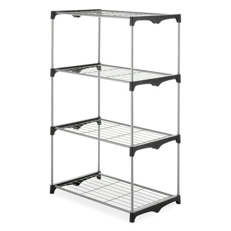 UPC 038861102243 product image for Whitmor 4-Tier Freestanding Metal Shelf Tower Closet System  Black & Silver | upcitemdb.com