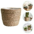 thumbnail image 3 of Hand Woven Planter Basket Rustic Plant Container Straw Flower Pot with Plastic Liner, 3 of 6