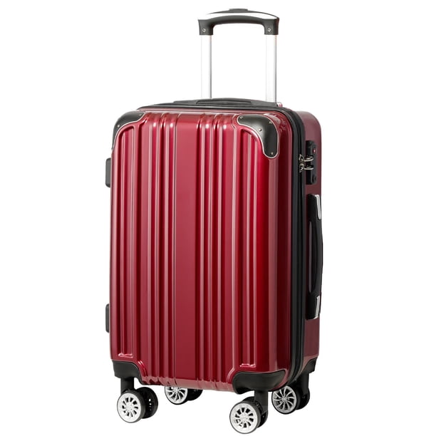 Maleta expandible Luggage Coolife para PC+ABS Spinner de 28 pulgadas, color vino