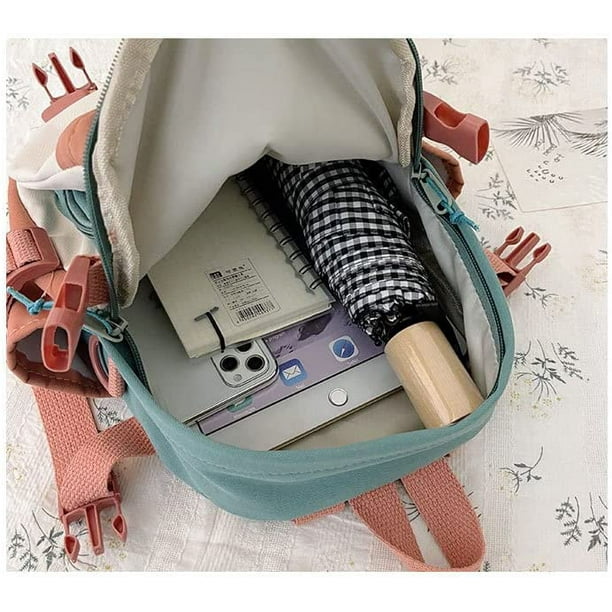 Kawaii Mini Backpack for Girls Waterproof Nylon Small School Bag Cute Japanese with Cute Pendant Toddler Backpack B Pink