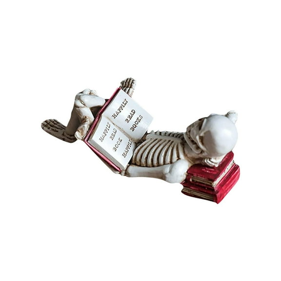 Halloween Reading Book Figurine Statue Decorations for Home Tabletop Shelf Party Decorative Resin Collectible Crafts Ornaments