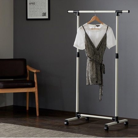 Short Clothing Racks for Hanging Clothes with Bottom Shelves and Wheels Heavy Duty Rolling Clothes Rack Kids Clothing Rack for Adult Coat Closet Wardrobe LZY