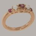 thumbnail image 2 of LBG British Made 14k Rose Gold ring with Natural Pink Tourmaline & Opal Womens band Ring - 33 size options - Size 11, 2 of 6