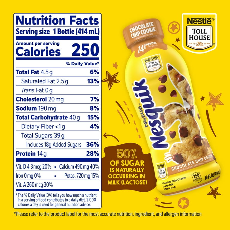 Nesquik Toll House Chocolate Chip Cookie favored Milk, Ready