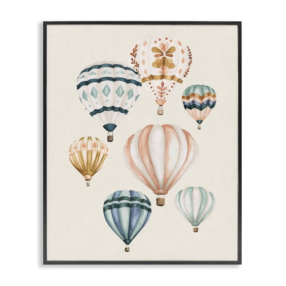Stupell Industries Bohemian Wanderlust Hot Air Balloons Black Framed Giclee Art, 11 x 14, by Bethany Sandoval