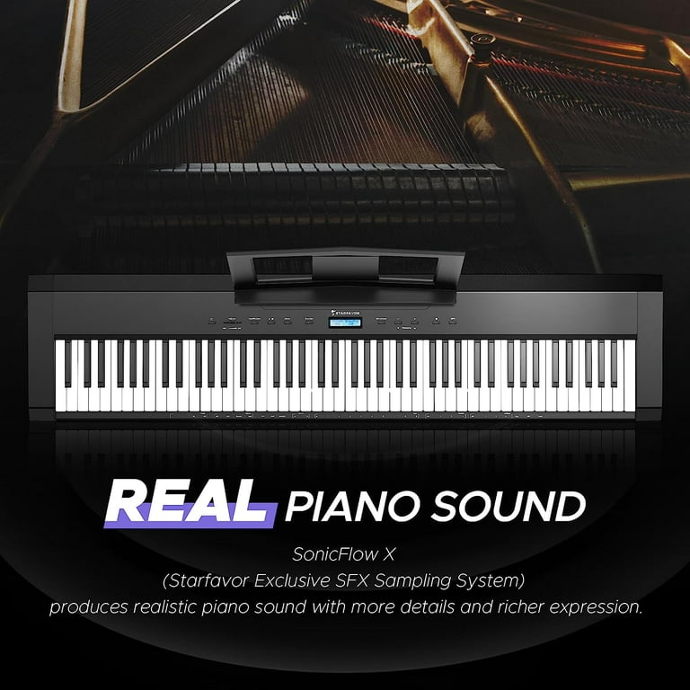 Starfavor SP-20 Digital Piano 88 Key Weighted Keyboard Piano with Keyboard Stand, Piano Pedal 3-Pedal, Matte Black Starfavor SP-20 Digital Piano 88 Key Weighted Keyboard Piano with Keyboard Stand, Piano Pedal 3-Pedal, Matte Black