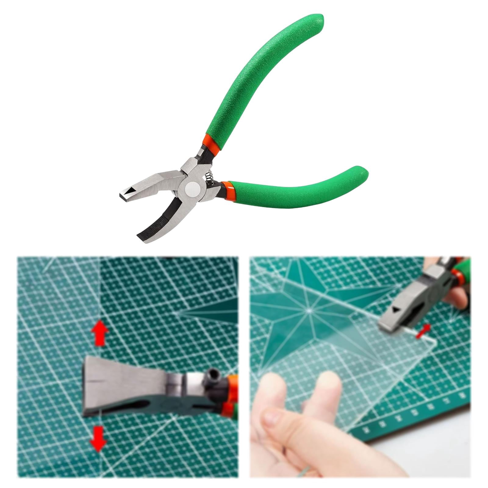 FVDPWYE Glass Cutter Tool Glass Breaking Pliers Ergonomic Handle Heavy Duty Breaker Tile 6inch