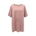 thumbnail image 4 of Bibifish Womens T Shirt Boat Neck Short Sleeve Oversized softTops Soft Casual Summer Tees, 4 of 6