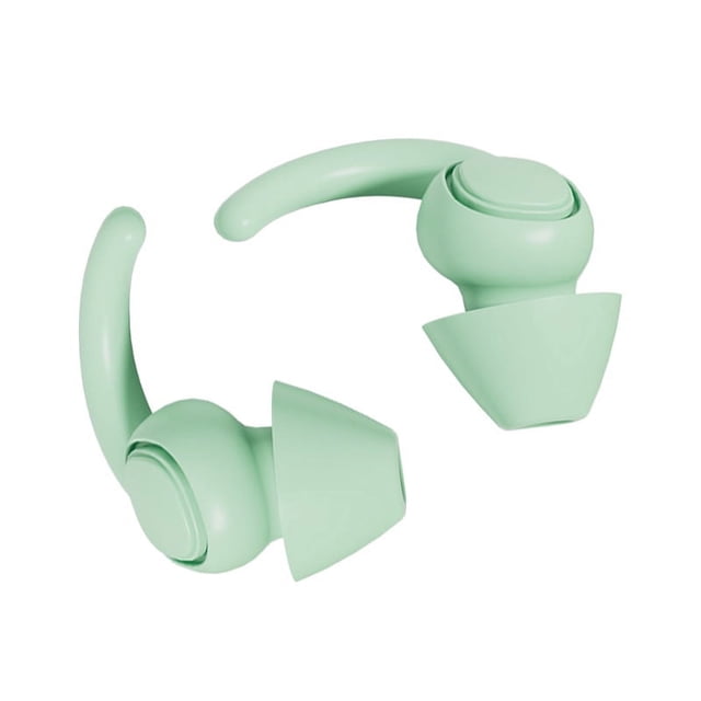 2 pares de tapones para los oídos antiruido de tamaño verde-S/L - Tapones para los oídos para dormir - Tapones para los oídos con ruido - Cómodos