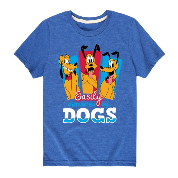 Mickey & Friends - Easily Distracted By Dogs - Toddler And Youth Short Sleeve Graphic T-Shirt