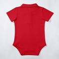 thumbnail image 6 of Weebloom Baby Boy Romper Girls Solid Color Short Sleeve Lapel Bodysuit Dailywear,6-9 Months, 6 of 9