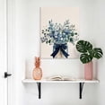 thumbnail image 4 of Canvas Wall Art Blue Floral Canvas Art Print Pastoral Eucalyptus Leaf Bow Vase Pictures Wall Decor for Living Room Bedroom Artwork Decorations Stretched Framed Ready to Hang 24"x32, 4 of 9