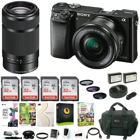 Sony Alpha a6000 Mirrorless Camera with 16-50mm & 55-210mm Lenses &