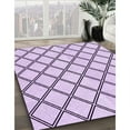 thumbnail image 3 of Ahgly Company Machine Washable Indoor Round Transitional Purple Flower Purple Area Rugs, 3' Round, 3 of 7