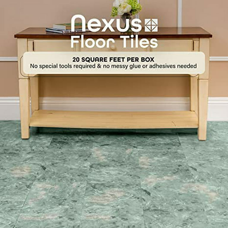 Nexus Self Adhesive 12-Inch Vinyl Floor Tiles, 20 Tiles - 12 x 12