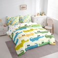 thumbnail image 3 of jejeloiu Cartoon Crocodile 7pcs Bedding Comforter Set,Modern Geometric Plaid Queen Bedding Sets For Boys Teens Reversible, 3 of 8