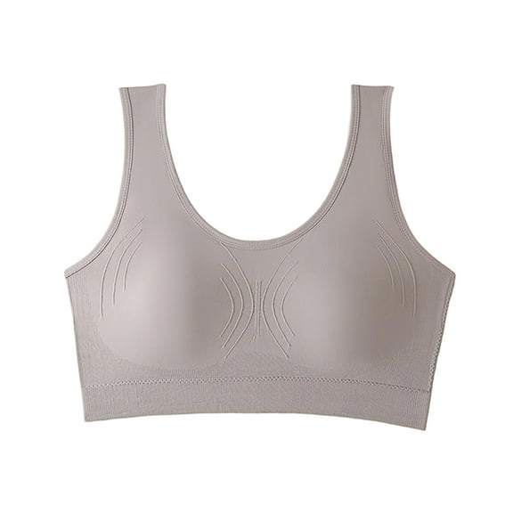 AHTJRT Cozy Bra for Women Comfortable Wirefree Full Coverage Seamless Bralettes Push Up Supportive Embededd Pad Everyday Bras Gray Free Size