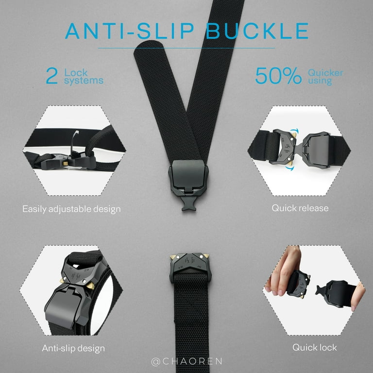 YOETEY 2 Pack Nylon Web Belt with Quick Release Buckle, Casual Heavy Duty  Canvas Belts 1.5 (38mm) 