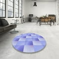 thumbnail image 4 of Ahgly Company Machine Washable Indoor Round Transitional Light Slate Blue Area Rugs, 5' Round, 4 of 7
