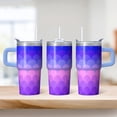 thumbnail image 2 of Insulated 20oz Stainless Steel Travel Mug with Handle, Geometric Design Double Wall Tumbler for Hot and Cold Beverages Leak-Proof, 2 of 5