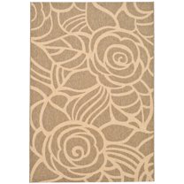 SAFAVIEH Courtyard Chester Floral Indoor/Outdoor Area Rug, 5'3" x 7'7", Coffee/Sand