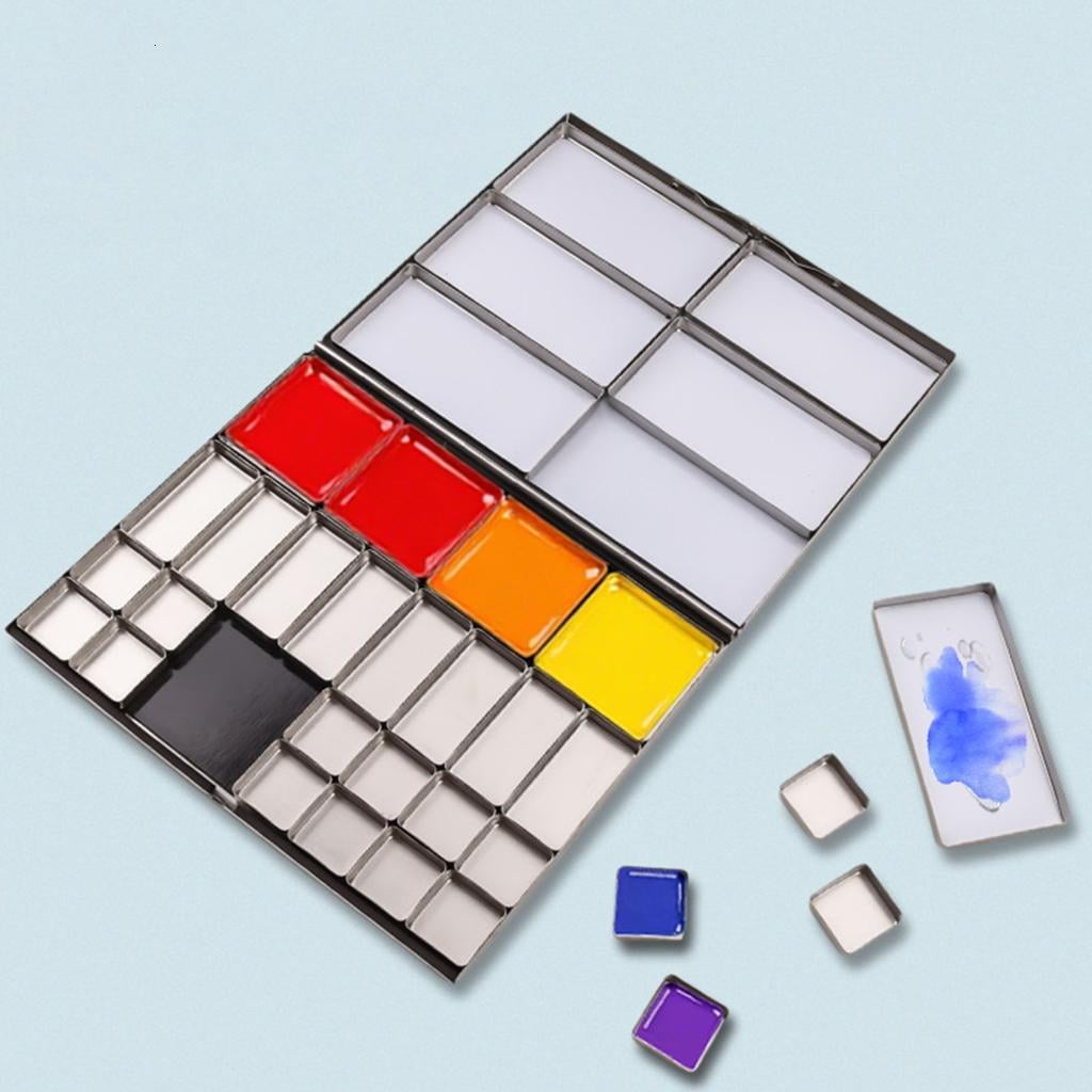 Giaone Paint Palette Empty Paint Storage Case For Art Travel Watercolor Paint Tray