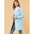 thumbnail image 4 of Abrigo Largo De Invierno Solapa Con Muesca Doble Botonadura Para Mujer Bebe Azul M, 4 of 6