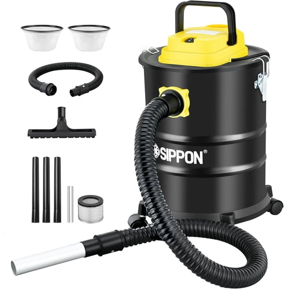 Ash Vacuum Cleaner, Pellet Stove Vacuum Cleaner with Wheeled Base & Blower Function, 1000W Powerful Suction 4 Gallon All-in-One Ash Vacuum for Fireplaces, Pellet Stoves