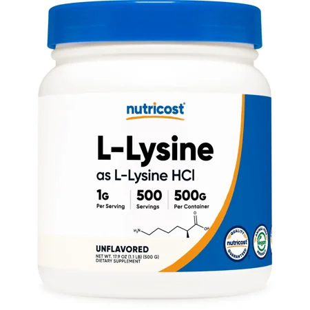 Lysine Powder 500 Grams - Pure L-Lysine, Non-GMO, Gluten Free
