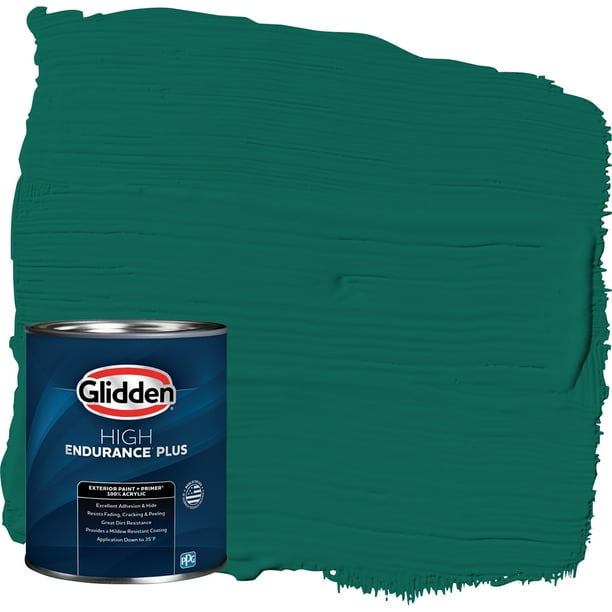 Glidden HEP Exterior Paint + Primer Deep Veridian, Satin, 1 Quart