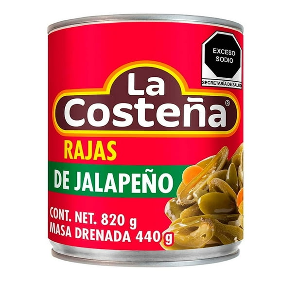 Rajas de jalapeño La Costeña en escabeche 820 g