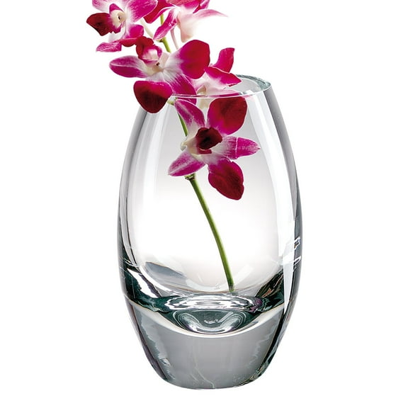 Elegant and Modern European Mouth Blown Crystal Decorative Vase for Home Decor - Radiant Vase, 11 Inches