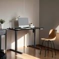 thumbnail image 4 of Electric Standing Desk Whole Piece Adjustable Height Desk Home Office Computer Workstation Sit Stand up Desk (Black Frame + Black Top), 4 of 10