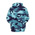 thumbnail image 2 of Tenmix Sweat à Manches Longues pour Hommes Coupe Régulière avec Capuche Cordon de Serrage Automne Imprimé Camouflage Bleu 2TG, 2 of 3