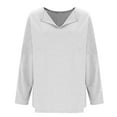 thumbnail image 6 of GigrtiJin Womens Fall V-Neck Shirts Long Sleeves Solid Color Buttons Loose Tops Casual Fashion Comfy Blouses, 6 of 6