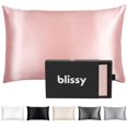thumbnail image 1 of Funda de almohada de seda Blissy 100% pura, seda de morera, 22 Momme Pink, 1 of 8