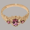thumbnail image 6 of LBG British Made 18k Rose Gold Natural Pink Tourmaline Womens Anniversary Ring - 33 size options - Size 4.75, 6 of 9