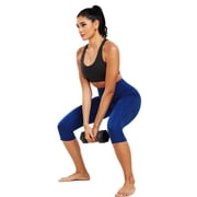 NELEUS Womens Tummy Control High Waist Capri Yoga Leggings with Pocket,Blue+Wine Red+Rose Red,US Size XL