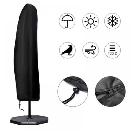 Offset Umbrella Cover  Patio Umbrella Cover for 9ft to 11ft Cantilever Parasol Outdoor Market Umbrellas Cover with Zipper and Water Resistant Fabric Dark