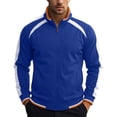 thumbnail image 2 of Mens Big & Tall Color Block Zip Up Track Jacket, Stand Collar Raglan Long Sleeve No Hood Workout Athletic Jacket Casual Outerwear for Fall Winter Sports Size 4XL Blue, 2 of 8
